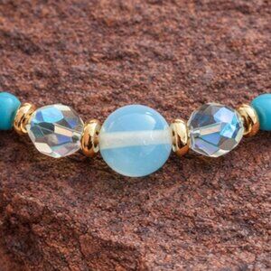 2 for $9 -Beautiful opaline, iridescent faceted beaded bracelet!
